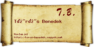 Törös Benedek névjegykártya