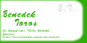benedek toros business card
